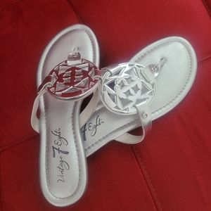 Silver Sandal Slides